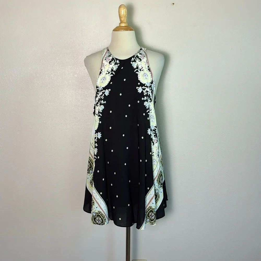 INTIMATELY FREE PEOPLE Size XS Darjeeling Printed Rayon Mini Slip Dress Boho - Picture 4 of 16